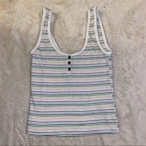 Multi colored striped tank